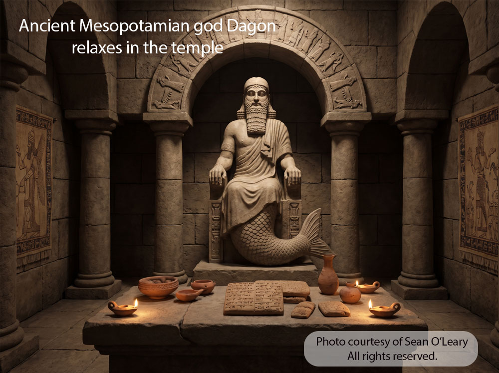 Ancient god Dagon Ancient god Dagon before Samson opens a can of whup ass on him.